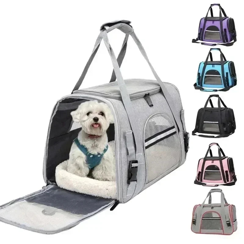 Dog Carrier Bag With Thick Cotton Cushion Pet Aviation Backpack Anti-suffocation Portable Travel Bag Pet Dog Bag Mesh Outdoor