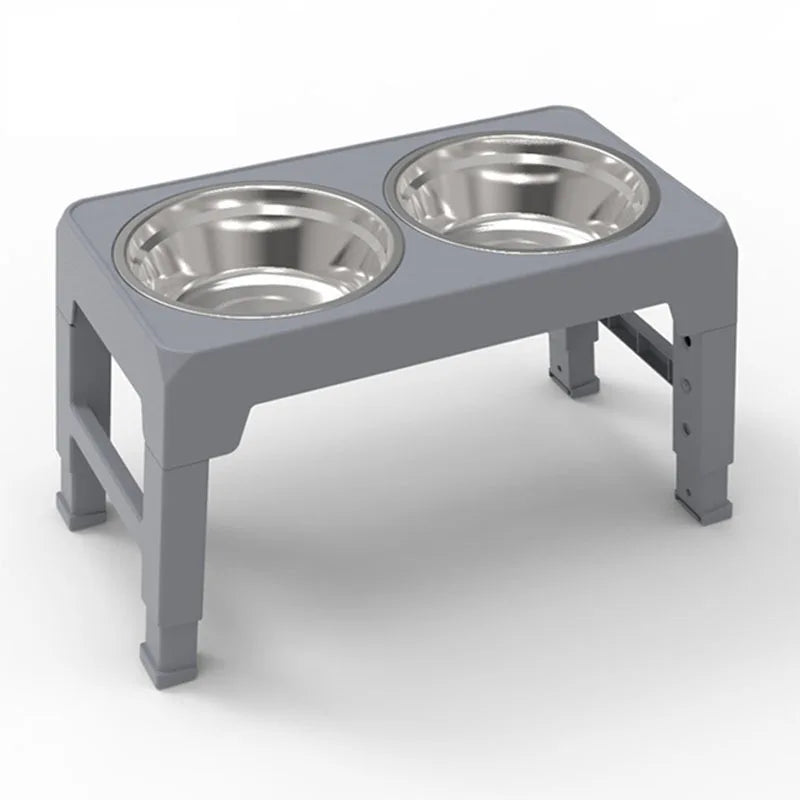 Elevated Dog Feeder Dogs Bowls Adjustable Raised Stand with Double Stainless Steel Food Water Bowls for Small Medium Large Dogs