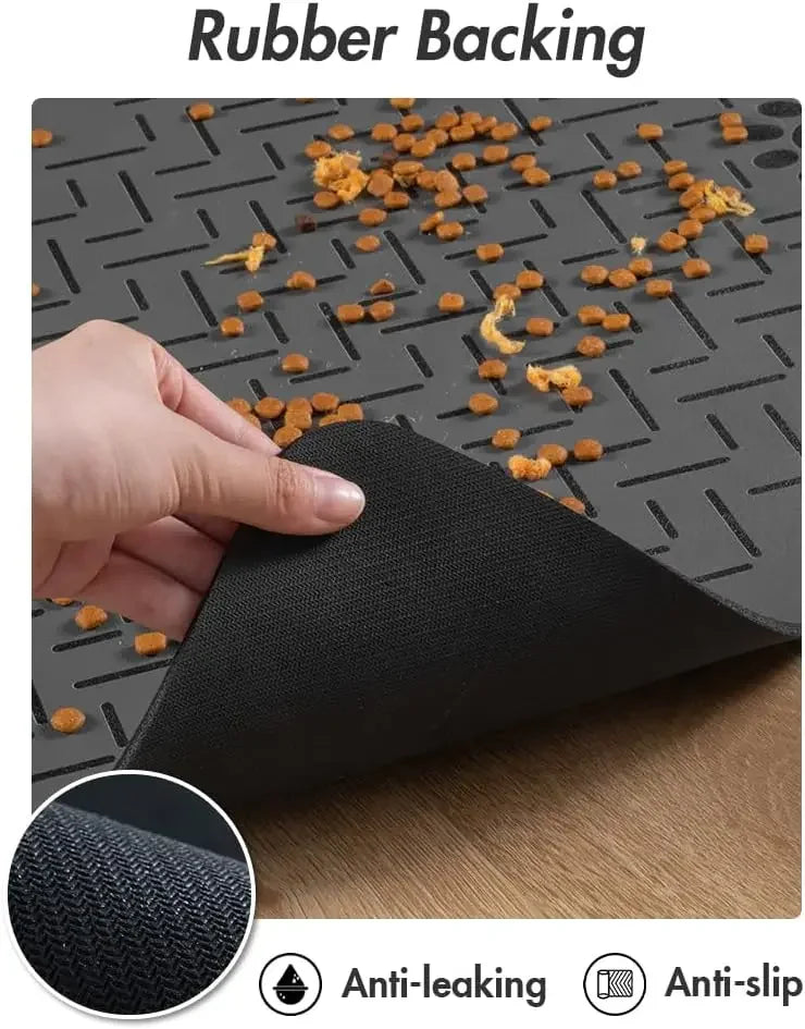 Absorbent Pet Feeding Mat-No Stains Quick Dry Dog Mat for Food and Water Bowl-Rubber Backing Dog Food Mat for Messy Drinkers