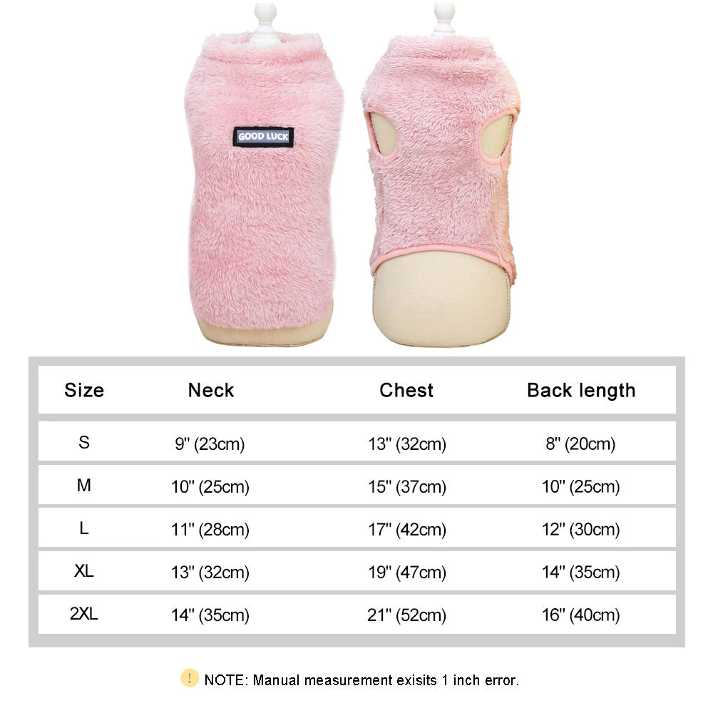 Warm Pet Clothes Soft Coral Fleece Dog Vest Coat Long Fur Cat Sweater Apparel For Chihuahua Yorkie Terrier Shih Tzu Pet Outfit