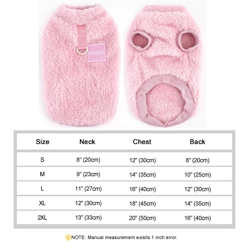 Warm Pet Clothes Soft Coral Fleece Dog Vest Coat Long Fur Cat Sweater Apparel For Chihuahua Yorkie Terrier Shih Tzu Pet Outfit