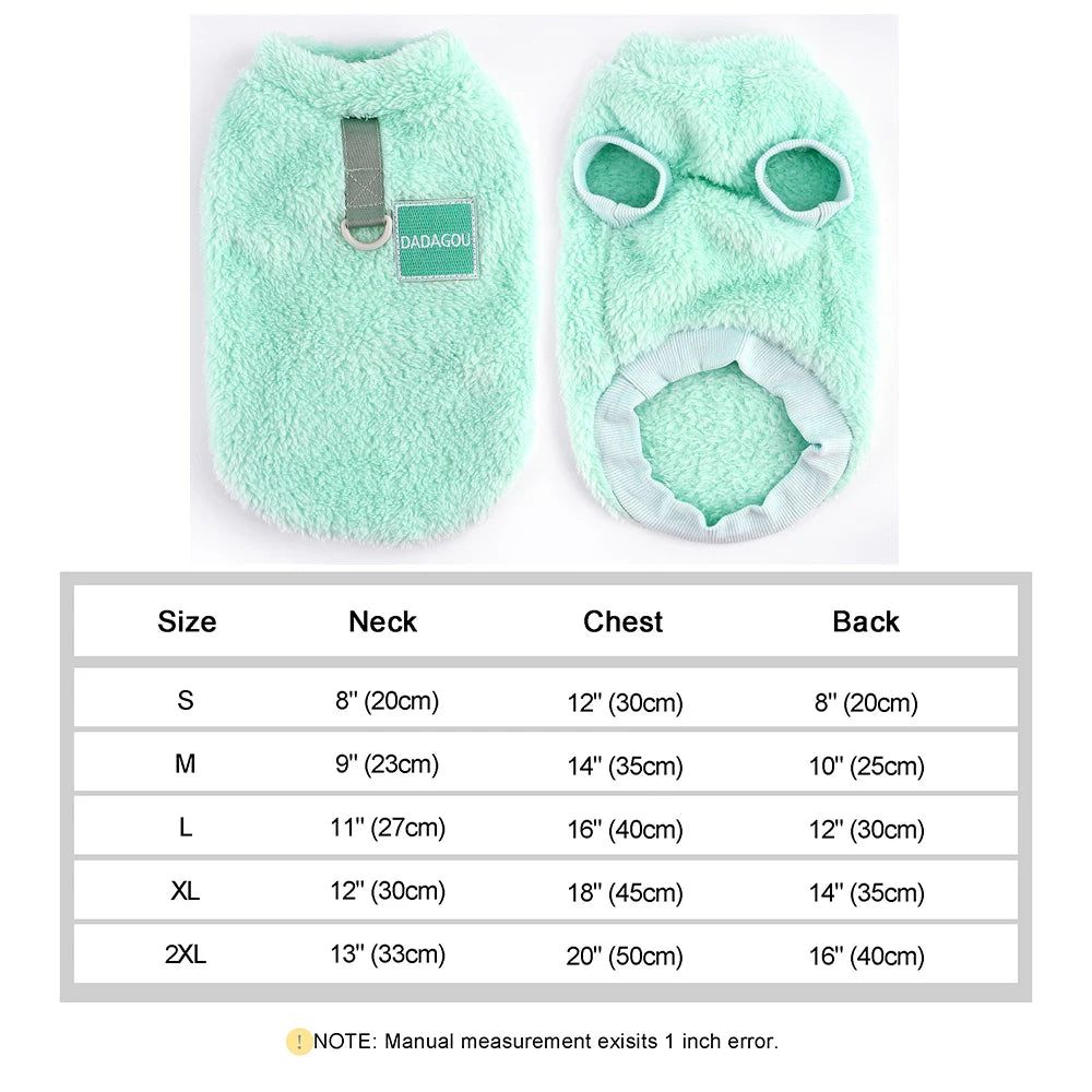 Warm Pet Clothes Soft Coral Fleece Dog Vest Coat Long Fur Cat Sweater Apparel For Chihuahua Yorkie Terrier Shih Tzu Pet Outfit