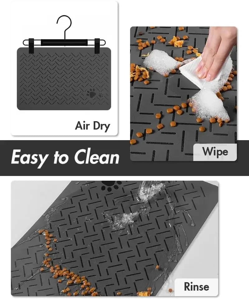 Absorbent Pet Feeding Mat-No Stains Quick Dry Dog Mat for Food and Water Bowl-Rubber Backing Dog Food Mat for Messy Drinkers