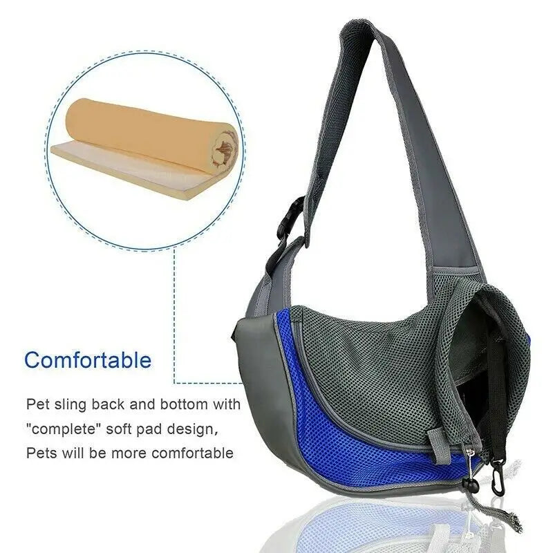 Pet Dog Carrier Bag Sling Messenger Bag Portable Comfortable Breathable Hand Free Shoulder Crossbody Bag for Nylon Mesh Fabric